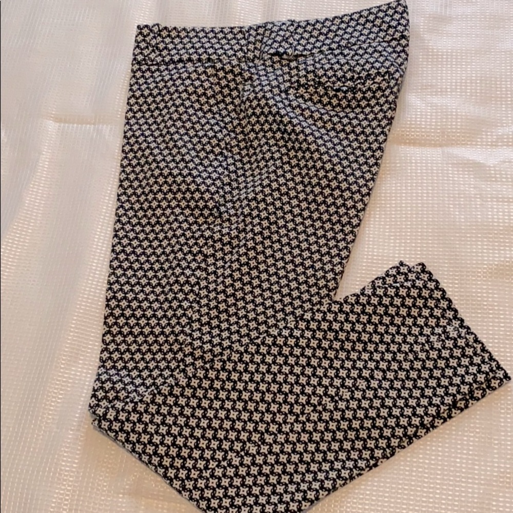 LOFT black and white ankle dress pants